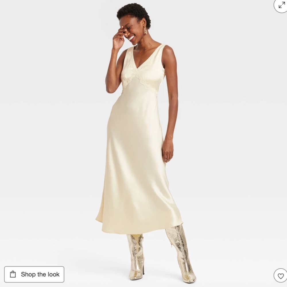 Women's Midi Lace Trim Dress - A New Day